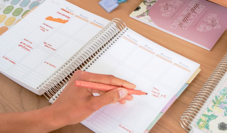 Close up of LifePlanner with vertical format.